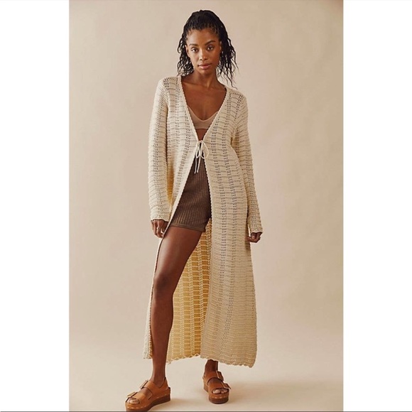 Free People Cotton Crochet Sweater Duster - Picture 8 of 10